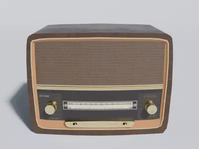 Retro Radio Low-poly 3D model