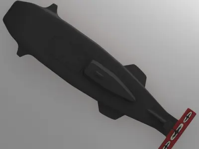 Submarine 3D Model with propellers 3D model