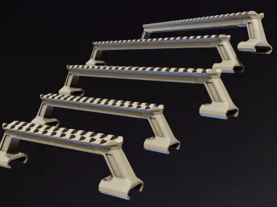Picatinny Rail Riser Handle Low-poly 3D model