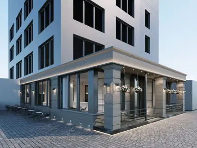 Classical Italian Commercial Facade Design 3D Model Scene 3D model