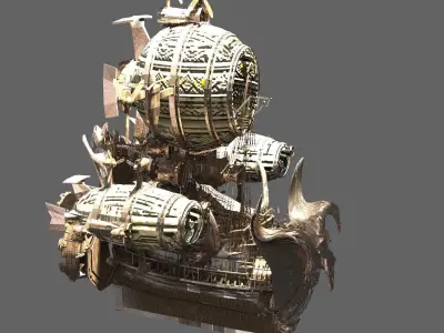 Monster hunter Style Airship 3D model