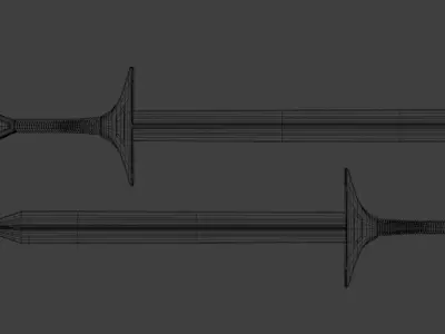 Medieval sword Low-poly 3D model shop