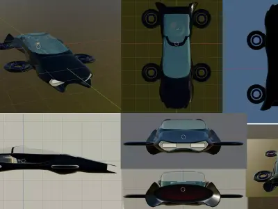Hoverstar futuristic vehicle with gravity thruster Free 3D model
