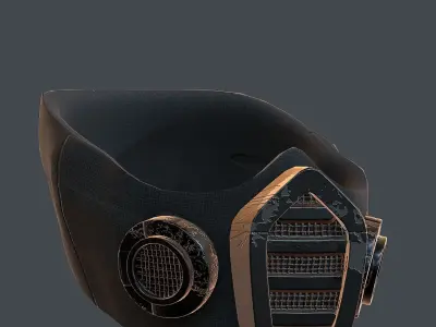 Gas mask helmet 3d model scifi Low-poly  Low-poly 3D model 24