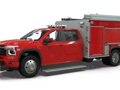 2027 Silverado Concept  Modern Crew Cab Fire Truck 3D model