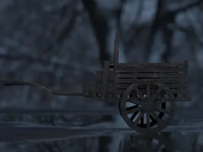 Horse Cart Low-poly 3D model get