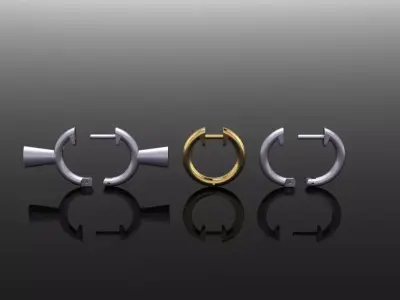 Round Earring Hoop 14mm 3D print model