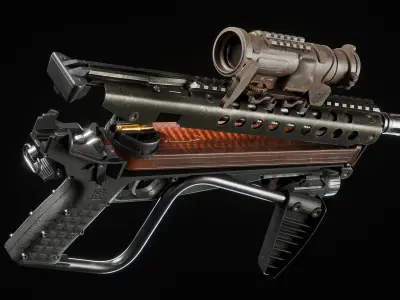 Submachine Gun Pack - Game Ready AAA Rigged Low-poly 3D model