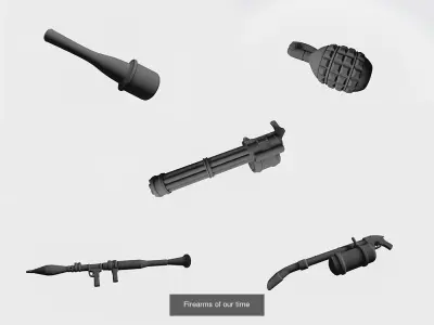 Guns and melee weapons 3D Model Pack