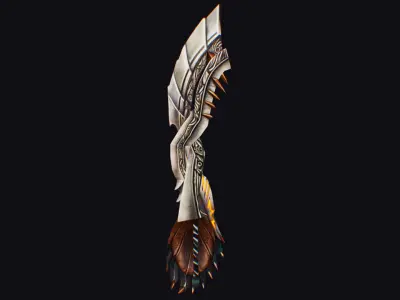 Sword Magical Cutting Fantasy Melee Dagger Iron Blade Saber Low-poly 3D model get
