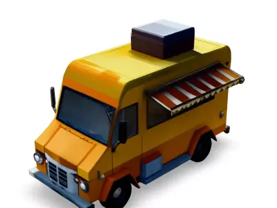 LowPoly Food Truck 3D Model Low-poly 3D model