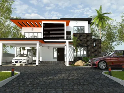 modern house  Free 3D model