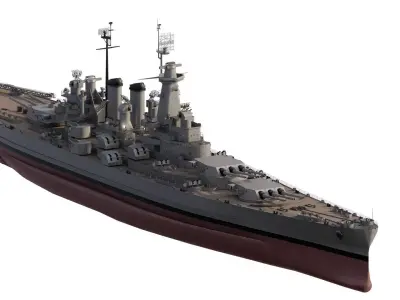 WW2 US navy North Carolina class fast Battleship 3D model