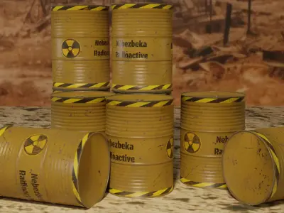 Radioactive Barrel 3D For Game 3D model