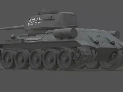 T-34-85 Germany Captured Variant Low-poly 3D model