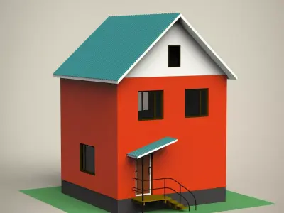 House Low-poly 3D model 3