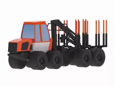 Forwarder Forestry 578 Simplified Low-poly 3D model