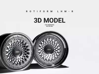 Rotiform LHM R Wheel Rim  3D Model UVW Unwrapped 3D model