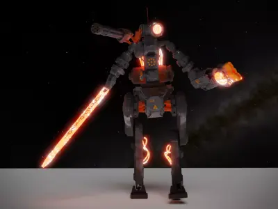 War Robot Low-poly 3D model purchase