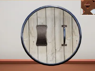 Shield wall clock - sims Low-poly 3D model