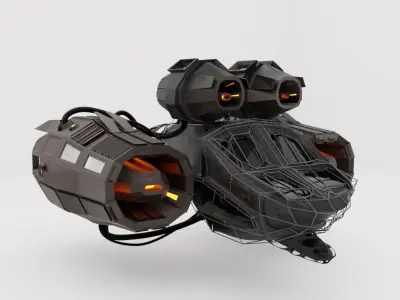 Desert Spaceship - Sci Fi Vehicle Free 3D model