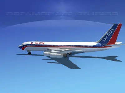 Boeing 707 LAN Chile 3D model