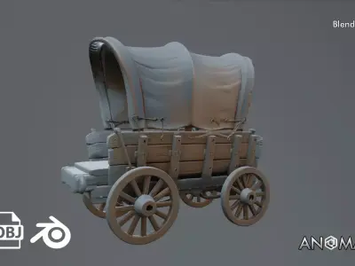 horse wagon 3D model