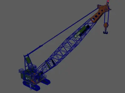 Crawler Crane model Low-poly 3D model
