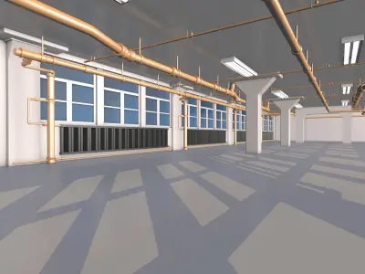 3D Industrial Interior 3D model