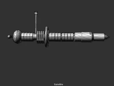 Satellite LOW POLY Low-poly 3D model