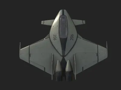 Sci Fi Rigged Spacecraft Low-poly 3D model
