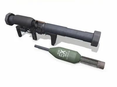 Panzerfaust 3 Anti Tank Rocket Launcher Low-poly PBR Low-poly 3D model