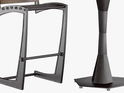 Zen Chair and Geo table 3D model