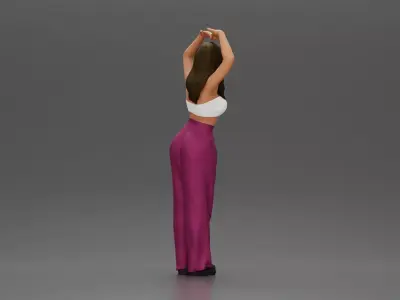 woman striking a heart-shaped pose with joyful energy 3D print model