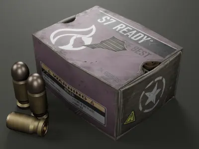 Pistol Ammo Low-poly 3D model