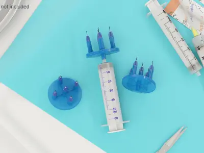 Multi Injector 5 Needles Circular Blue 3D model