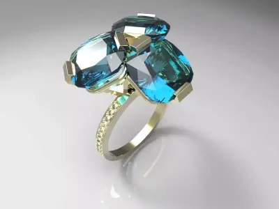 Ring with topazes Free 3D model