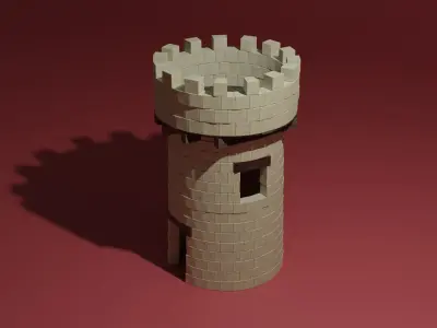Stone tower 3D model purchase