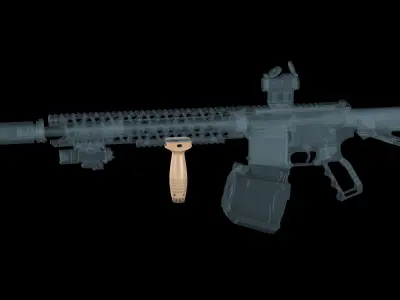 Vertical fore Grip HK  Low-poly 3D model