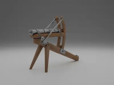 Medieval Cannon Low-poly 3D model 3