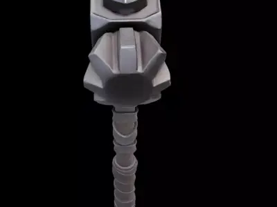 War Hammer Flanged Head Low-poly 3D model