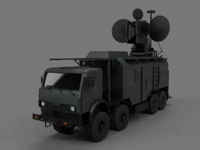 krasukha 4 electronic warfare system lowpoly Low-poly 3D model