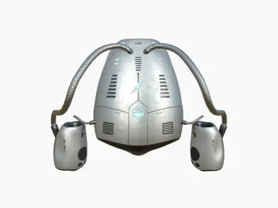 Jetpack I07 Light Steel - SciFi Character Design Low-poly 3D model