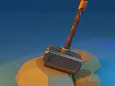 Hammer Low-poly 3D model Low-poly 3D model purchase