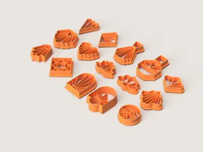 ART DECO PART 2 POLYMER CUTTER SET 3D print model
