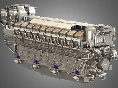 V20 8000 Engine - Marine Diesel Engine  3D model