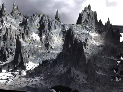 Mordor Mountain rock terrain 3  3D model