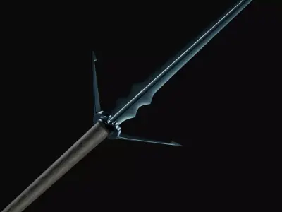 Witcher sword - low poly PBR model Low-poly 3D model