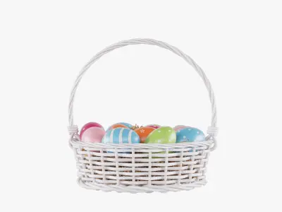 Easter Eggs Basket 04 3D model