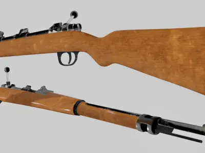 3D Mauser 87 Rifle - Low poly model Low-poly 3D model